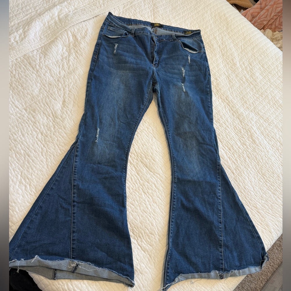 L&B Flare Bellbottom Wide Leg Jeans Plus Size 20W